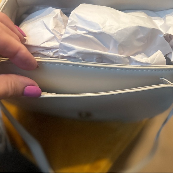 Rachel Zoe Cream Crossbody Bag with Studded Flap and Chain Strap - Picture 3 of 8